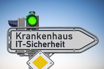 Krankenhaus, IT-Sicherheit, Wegweiser, Signal auf Grün (Symbolbild)