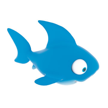 Model toy Shark isolated on white background. 3d rendering
