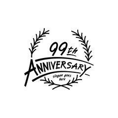 99 years design template. Vector and illustration. 99 years logo.