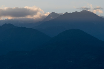 Scenic view of mountain range, Sikkim, India