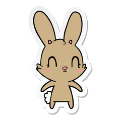 sticker of a cute cartoon rabbit