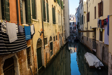 Italy, Venice, Venice, CANAL AMIDST BUILDINGS IN CITY