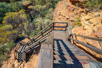 hiking over the bridge in kings canyon, watarrka national park, northern territory, australia 13