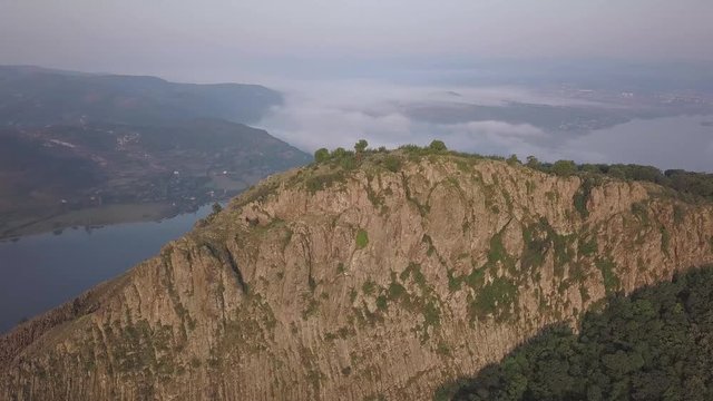Aerial view of medieval fortress Monyak