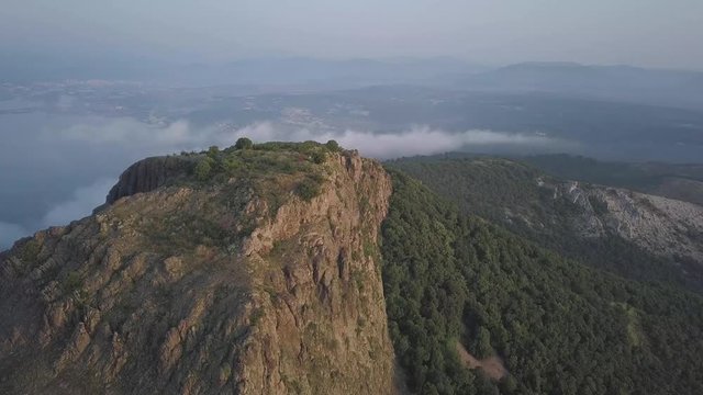 Aerial view of medieval fortress Monyak