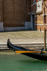 Fototapeta na wymiar Gondola boat on the canals of Venice, Italy