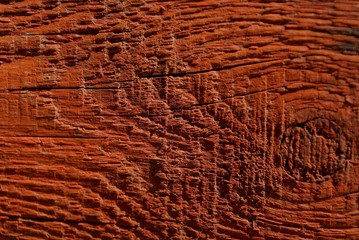 red wooden texture of pine painted board
