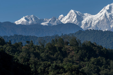 Scenic view of Singalila Range, Great Himalaya Range, Sikkim, India