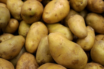 Pile of Fresh Law Potatoes with Selective Focus