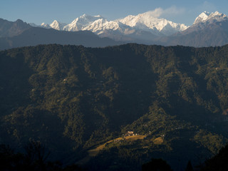 Scenic view of Singalila Range, Great Himalaya Range, Sikkim, India