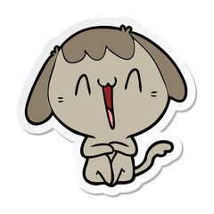 sticker of a cute cartoon dog
