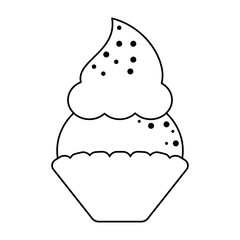 delicious cupcake dessert in black and white