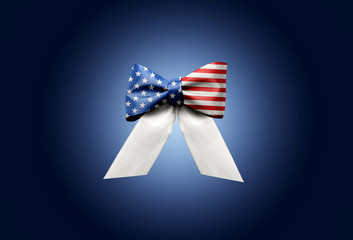 USA Ribbon band bow tie Present and Gift Decoration