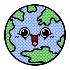 comic book style cartoon planet earth