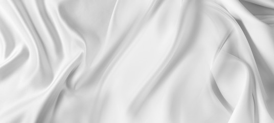 White silk fabric textured background - obrazy, fototapety, plakaty