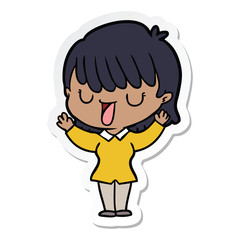 sticker of a cartoon woman