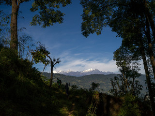 Fototapeta na wymiar Scenic view of mountain range, Bhalu Khop Village, Sikkim, India