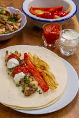 Mexican Fajitas with Chicken on a Tortilla 1