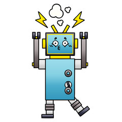 gradient shaded cartoon robot