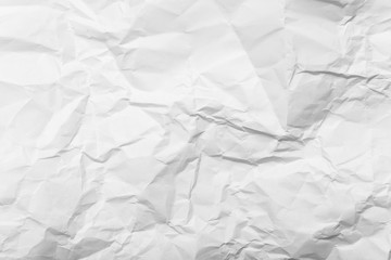 crumpled white paper background texture, close up
