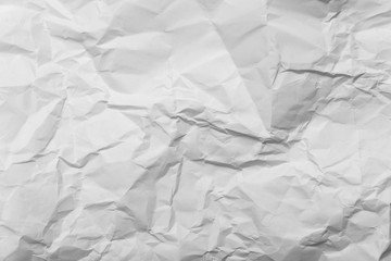 crumpled white paper background texture, close up