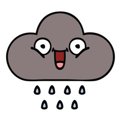cute cartoon storm rain cloud