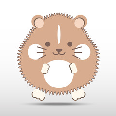 vector image of cartoon hamster on white background