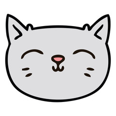 quirky hand drawn cartoon cat face