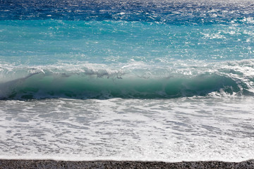 Fototapeta premium Mediterranean sea wave as seen at the shore