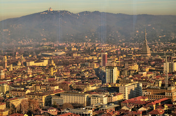 View of Turin from the top of the thirty-fifth floor of the Intesa Sanpaolo bank