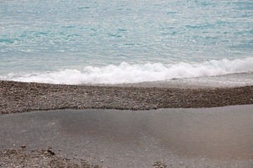 Pebbly beach of the Mediterranean Sea