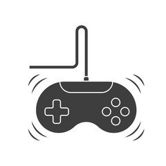 Game joystick icon. Monochrome image. Vector on white background.