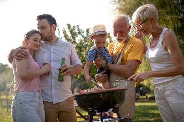 Family having a barbecue party