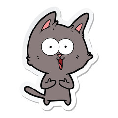 sticker of a funny cartoon cat