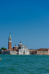 Italy, Venice, Church of San Giorgio Maggiore, VIEW OF BUILDINGS AGAINST BLUE SKY