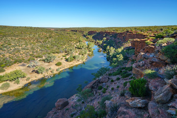 Fototapeta premium murchison river from hawks head lookout, kalbarri national park, western australia 6