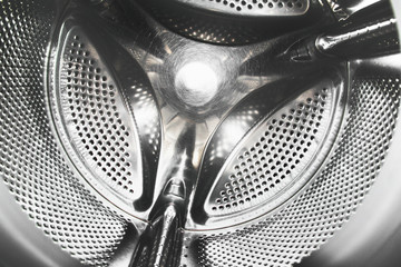 Close-up washing machine drum