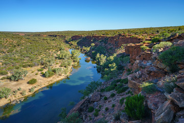 Fototapeta na wymiar murchison river from hawks head lookout, kalbarri national park, western australia 18
