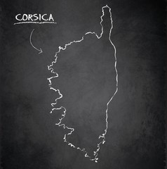 Corsica map blackboard school chalkboard vector