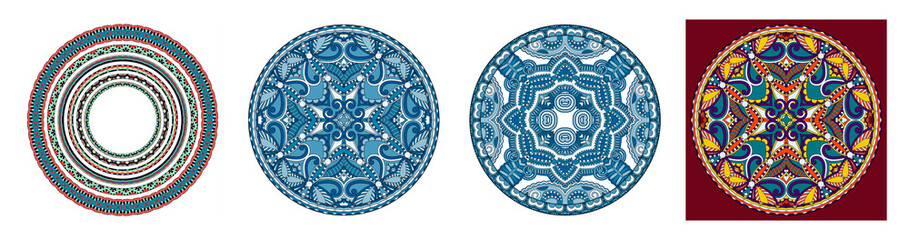 decorative design of circle dish template, round geometric pattern