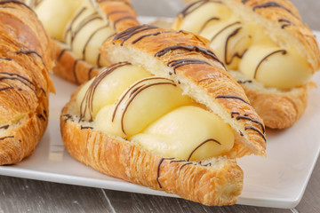 Croissant filled with cream