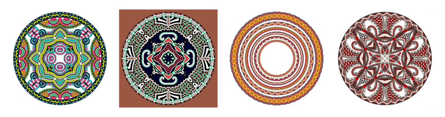 decorative design of circle dish template, round geometric pattern