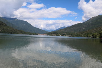 Fototapeta na wymiar Mergozzo lake in summer, Italy