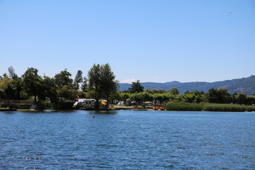 Holidays in Mergozzo at Lake Mergozzo in summer, Italy
