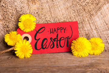 Red Label, Dandelion, English Calligraphy Happy Easter