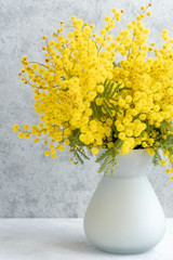 Mimosa flowers in a vase
