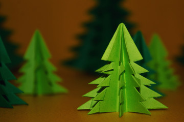 Paper fir, as a decorative element for the holiday. We are waiting for Christmas