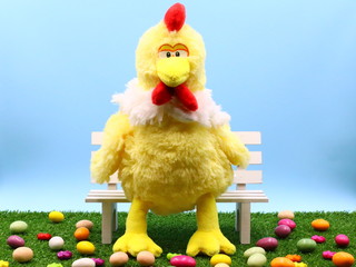 Colorful Easter Composition on the Grass
