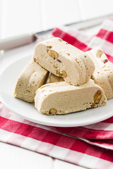 Sweet halva dessert slices.