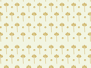 Geometric sequence of gold twig retro abstract elegant seamless integration pattern for surface design. Gold twig patterns illustration on cream background.